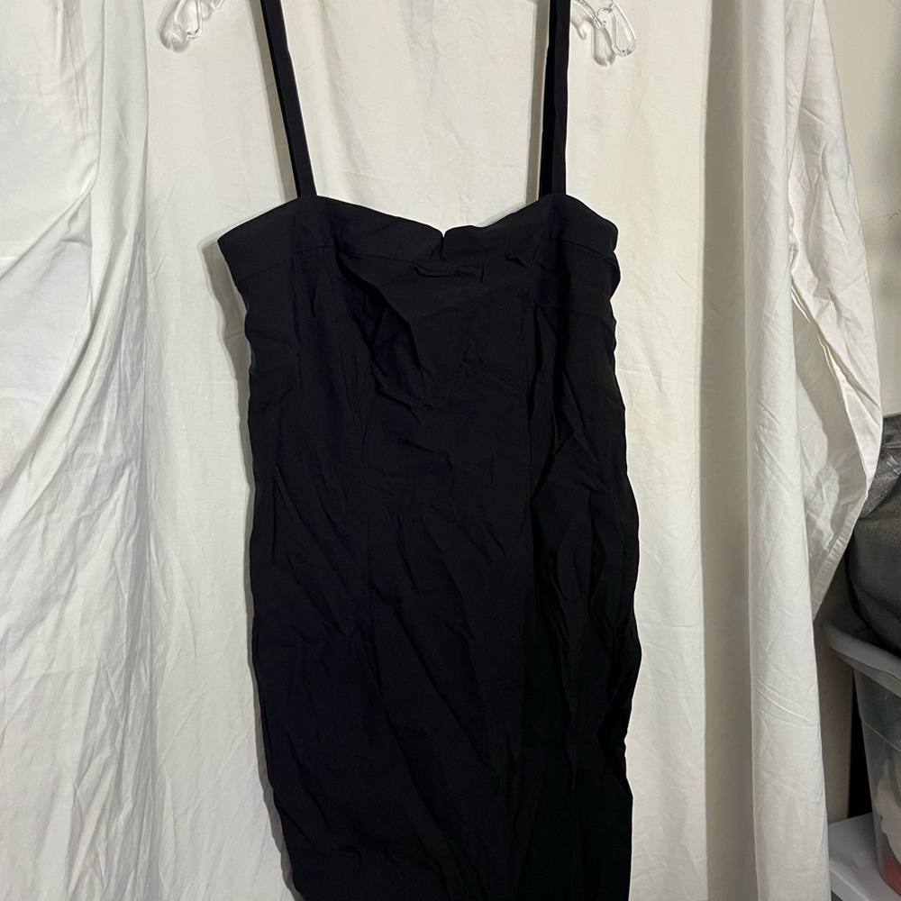 Moda Black Mini Spaghetti Strap Dress